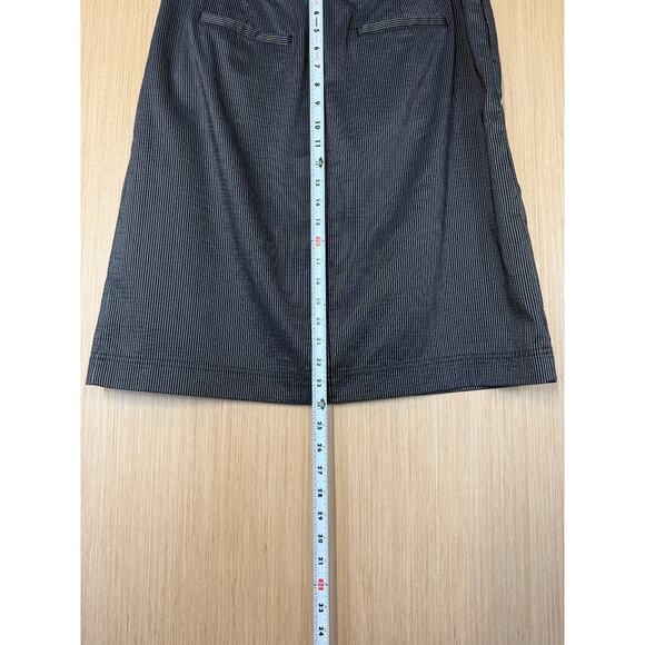 Vtg Talbolts Linen Blend Pinstripe Skirt Womens Size 12 Pockets Black - Picture 4 of 6